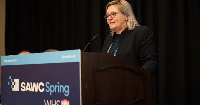 Dr. Susan Volk speaking at SAWC Spring | WHS
