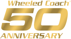 The Wheeled Coach 50th Anniversary company logo